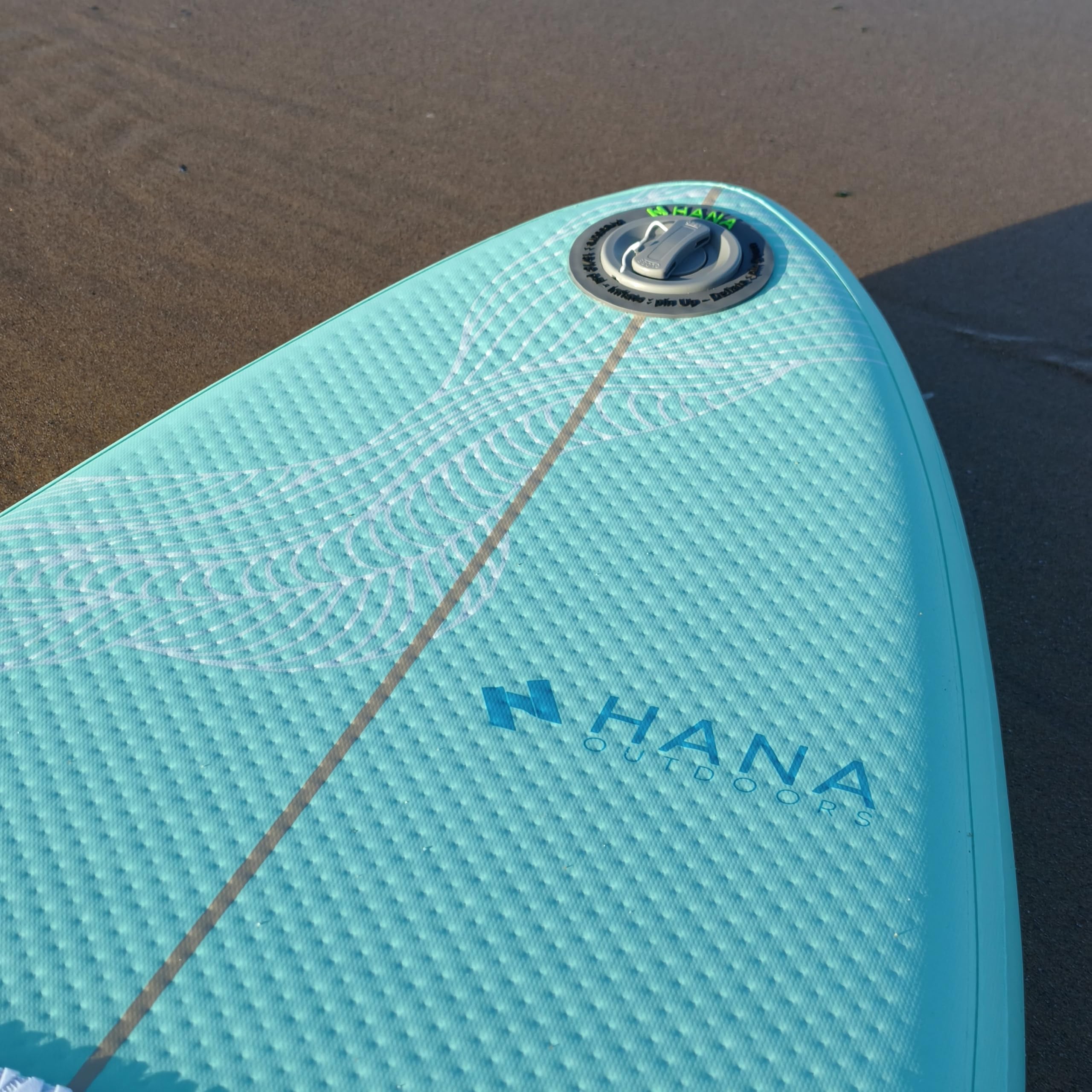 HANA Aufblasbares Surfboard 7'8 Premium - kompaktes & stabiles Surfboard für Anfänger - Schnelle Montage Slide-in Drives - Ultra-Stitch Technologie (234 cm)