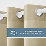 Exclusive Home Curtains Indoor/Outdoor Solid Cabana Grommet Top Curtain Panels, 54"x96", Natural, Set of 2