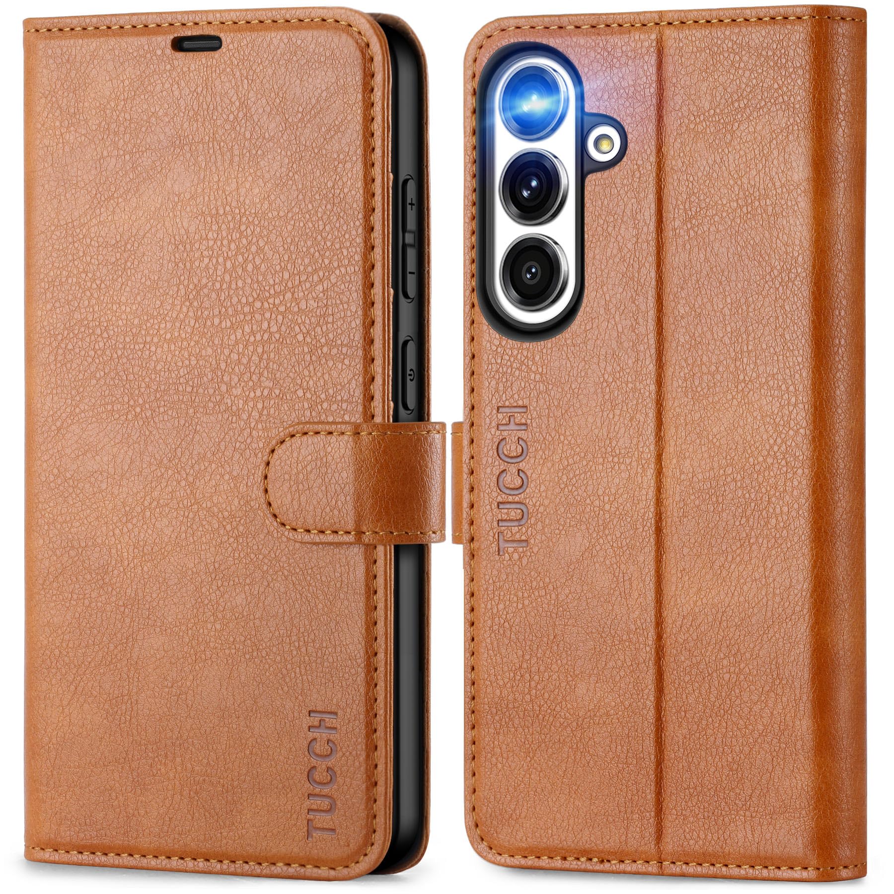 TUCCH Wallet Case for Galaxy S25 Plus 5G with [TPU Shockproof Interior Case] [RFID Blocking] Folio Stand Card Slot, Magnetic PU Leather Protect Folio