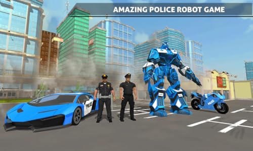 Jogo do carro do robô da polícia dos EU - transporte plano da polícia