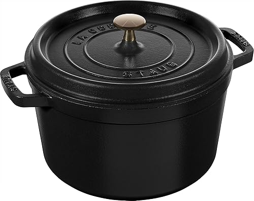 Miniatura 14 de Staub olla de hierro cocotte redonda de 6-1/4 cuartos de galón, gris grafito Gris (Graphite Grey),Albahaca,Negro,Burnt orange,Cereza,limón,Azul