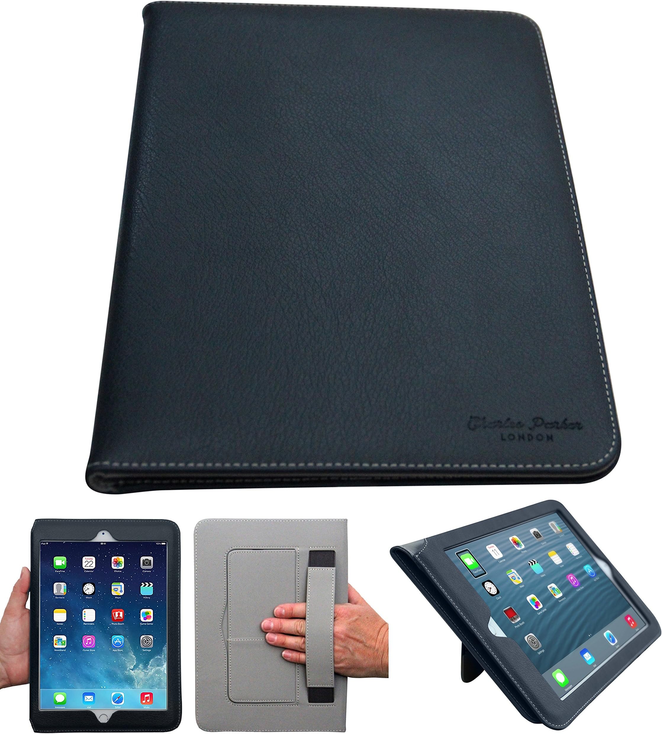 Charles Parker iPad Air 2 Leather Case & iPad Air Leather Case - compatible with all iPad Air (5th Gen) and iPad Air 2 (6th Gen) models with Microfiber Cloth
