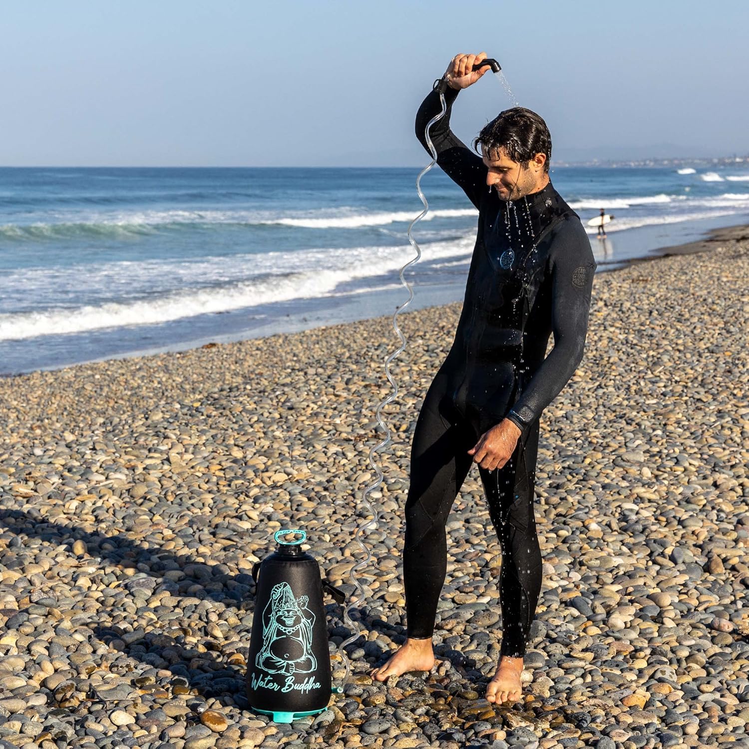 JBL Spearguns Water Buddha Rinse Kit Portable Shower, Collapsible, Pressurized with Travel Case, Shower Head and 7ft Hose, Perfect for Camping, Beach, Hiking, and Boating, Holds 2.5 Gallons/10 Liters