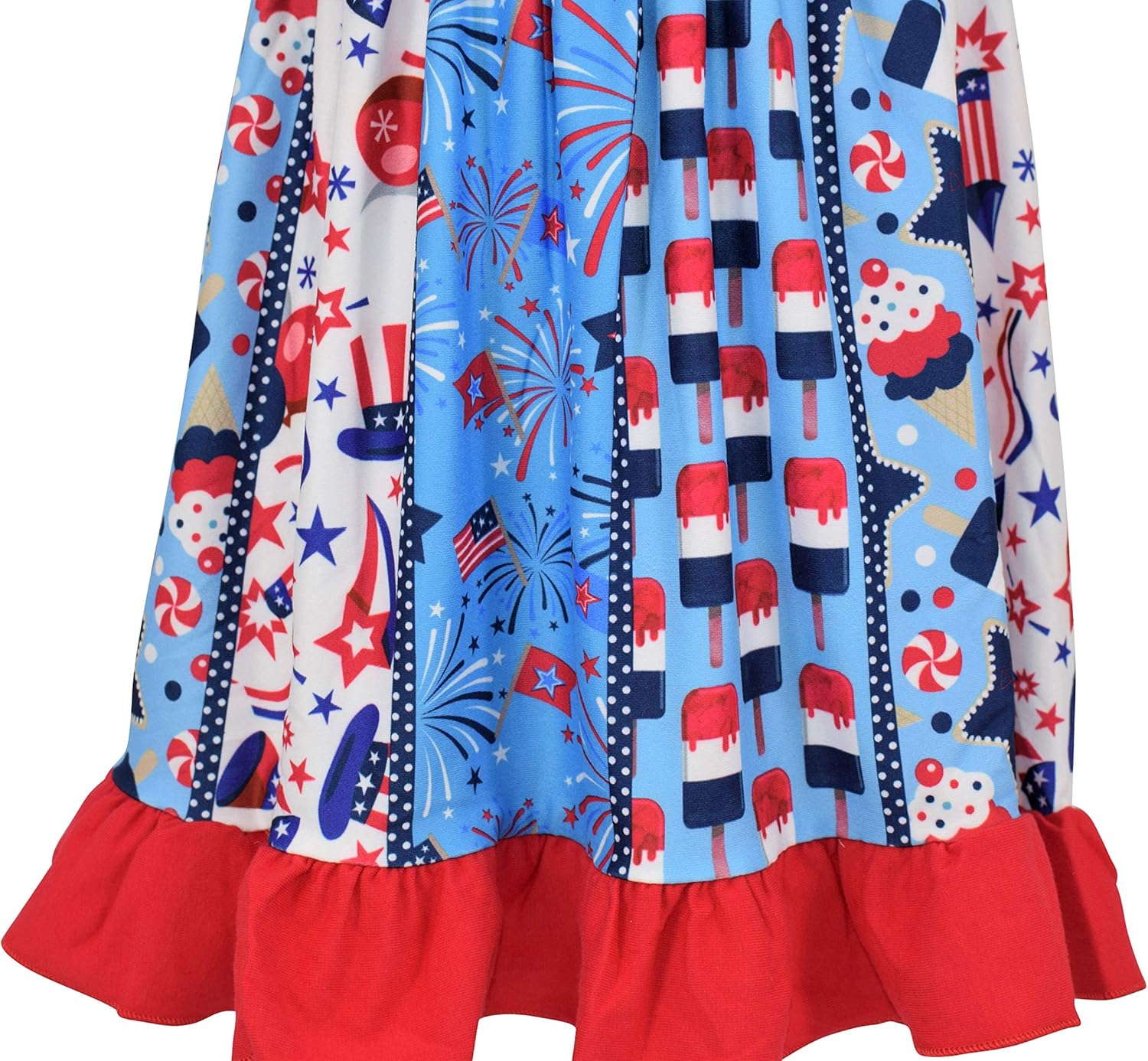 Unique Baby Girls 独立記念日 愛国的 レッド ホワイト ブルー ユニコンドレス US サイズ: 7 カラー: レッ