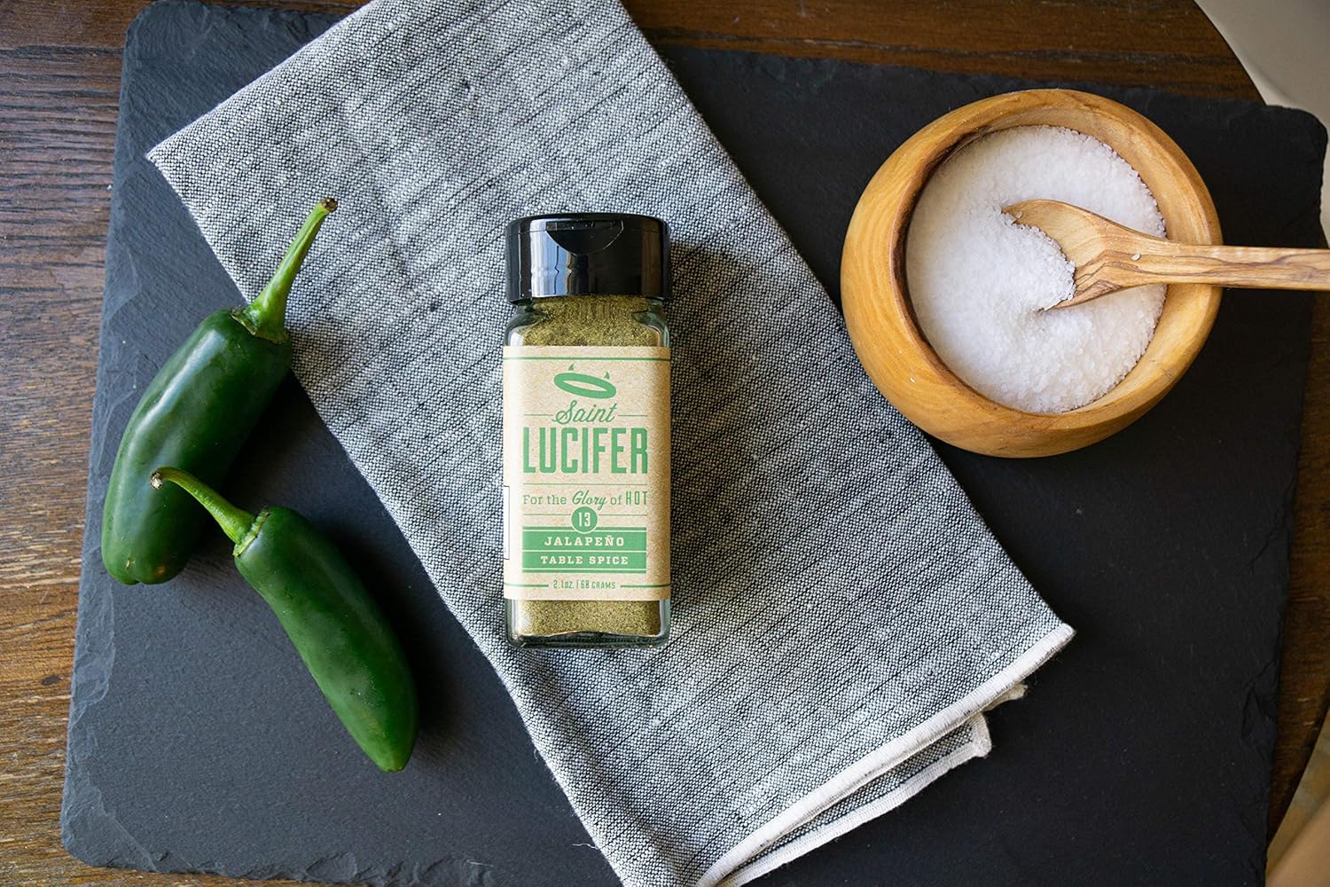 Saint Lucifer Table Spice Bundle, Habanero and Jalapeño Seasonings, Made In The USA, Gluten Free, Sugar Free, Vegan, Vegetarian 2 x 2.4oz