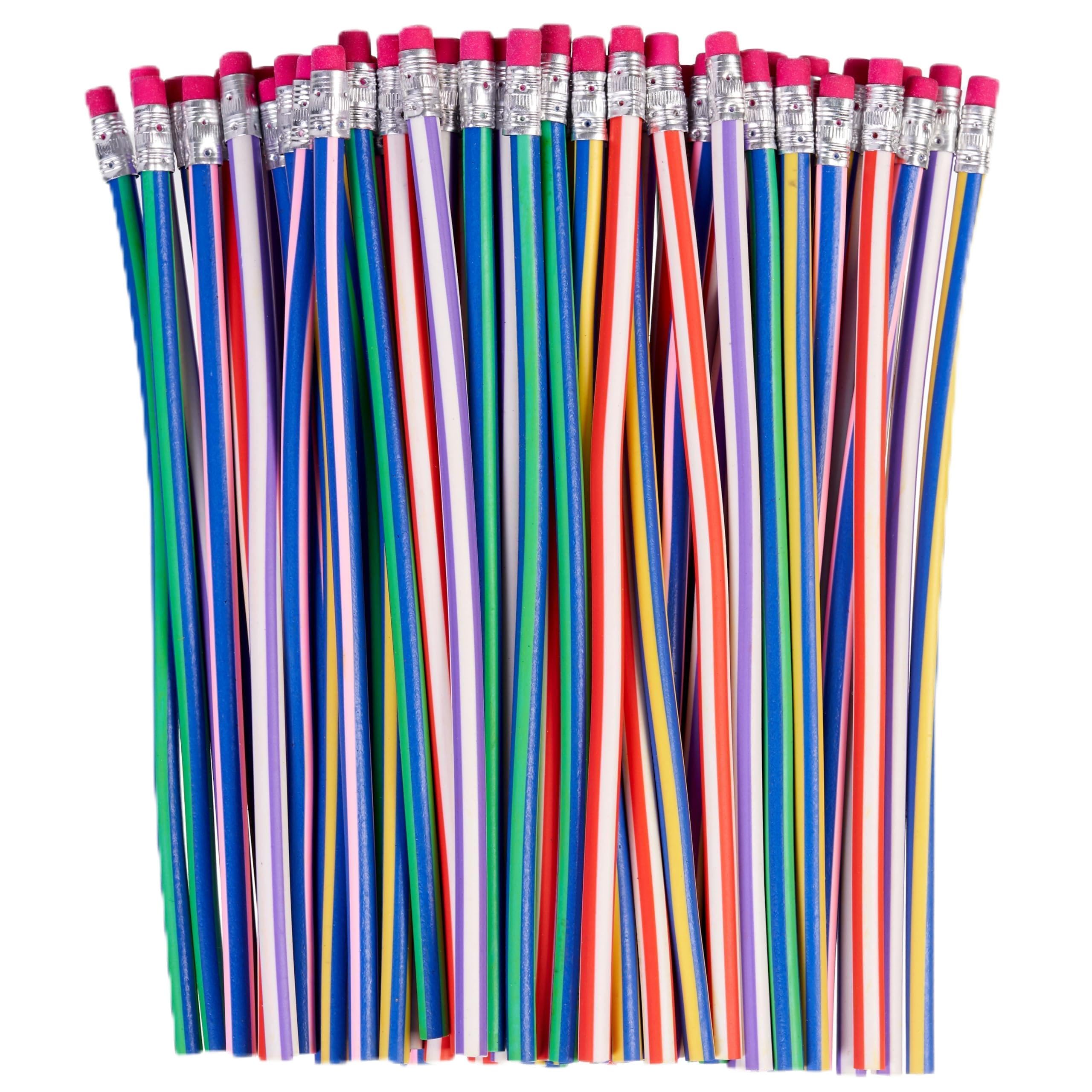 THE TWIDDLERS 70 Fun Novelty Bendy Flexible Pencils - Goodie Bag Filler, Birthday Party Toys, Classroom Gifts Party Favors for Boys & Girls