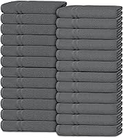 Vista 12 de White Classic Wealuxe Toallas grises para baño 6 paquete, juego de toallas de baño de algodón para hotel, gimnasio, spa, suaves, extra absorbentes