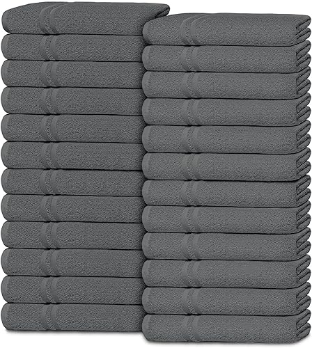 Vista 70 de White Classic Bleach Safe - Toallitas de maquillaje negras para limpieza facial, paquete de 6, toallas de maquillaje negras de algodón de lujo súper