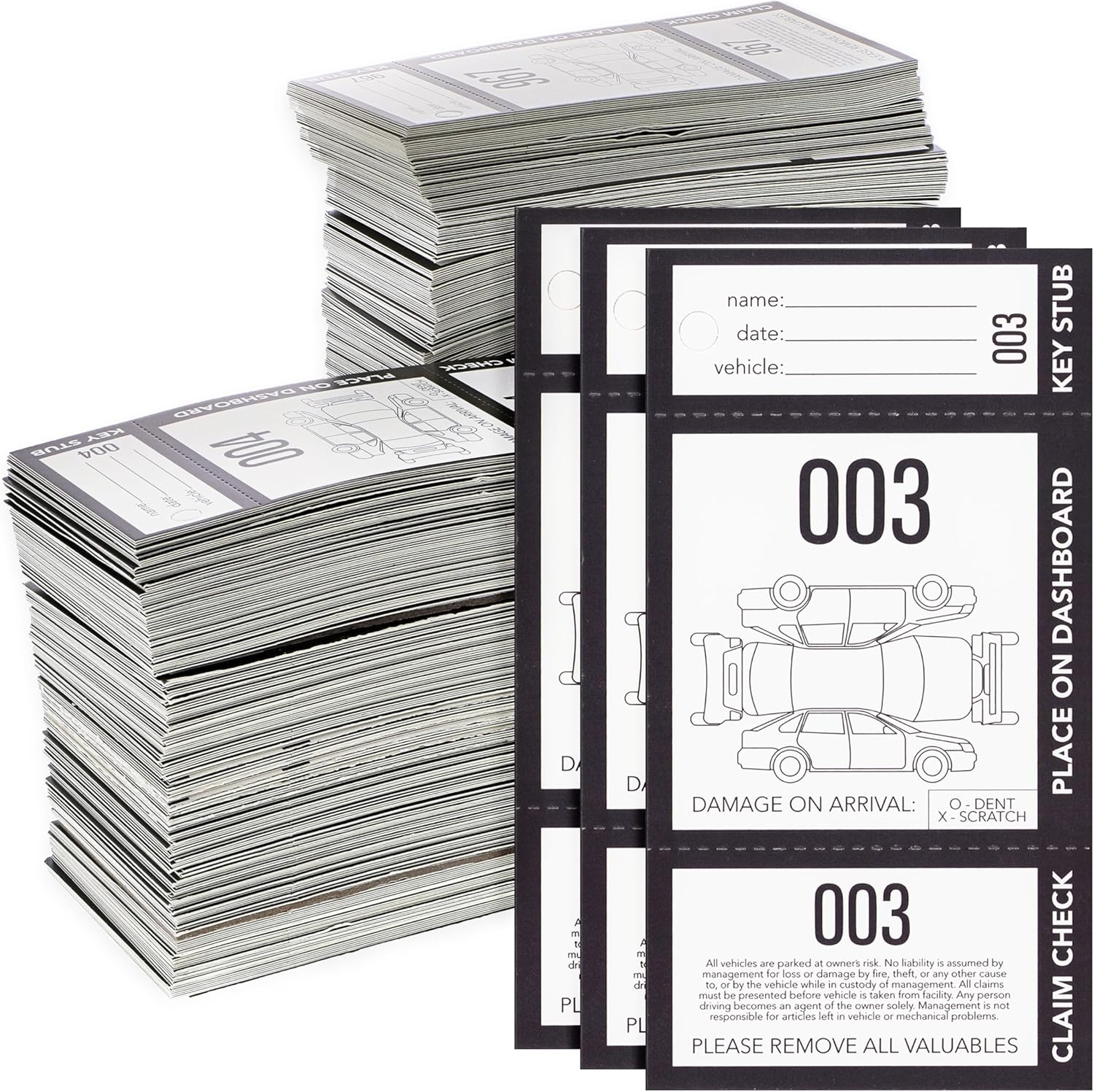 Juvale Valet Parking Tickets - 2,000 Count (000-999), 3-Part Perforated Cardstock, 2 Boxes, 2.83 x 5.5 in - Tickets for Events & Parking Permit Hang Tags & Car Tags