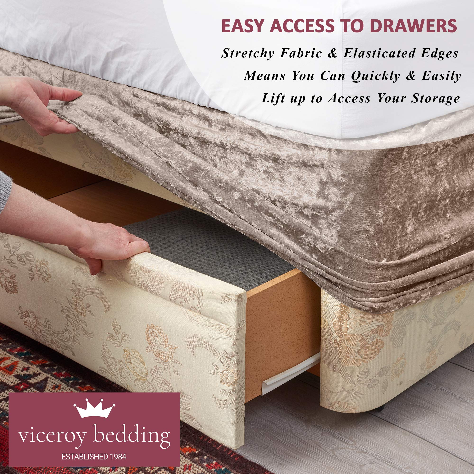 BED WRAP Crushed Velvet Divan Bed Base COVER Alternative to Valance