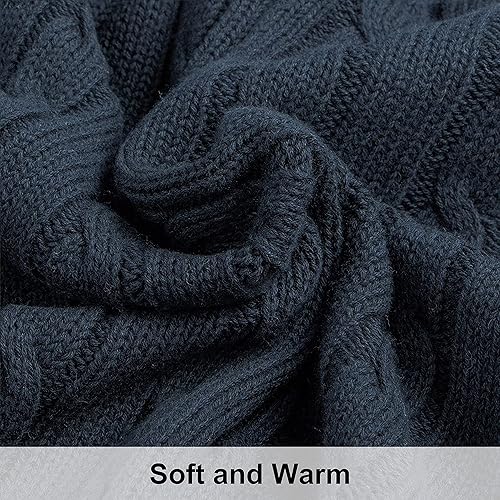 Miniatura 2 de NTBAY Manta de punto de cable de 100 % algodón puro, súper suave y cálida de 51 x 67, manta tejida para sofá, silla, cama, extra acogedora, lavable