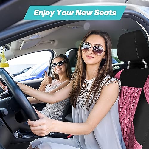 Miniatura 3 de FH Group - Juego completo de fundas para asientos de automóvil, para asientos frontales con respaldo bajo y asiento trasero dividido, compatibles