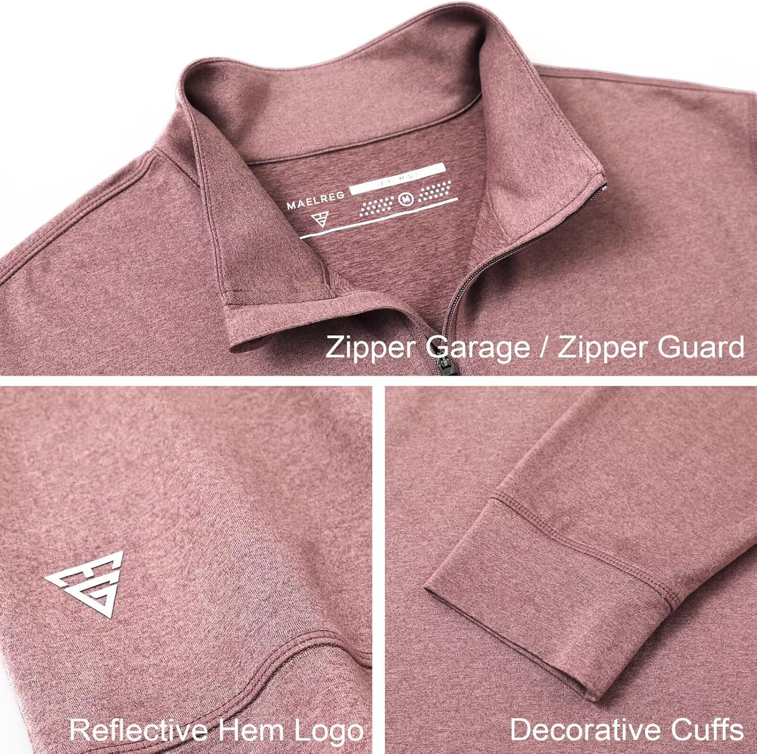 M MAELREG Quarter Zip Pullover Men Moisture Wicking Performance Heather Midlayer Golf 1/4 Zip Pullover Mens Sweatshirt - Image 5