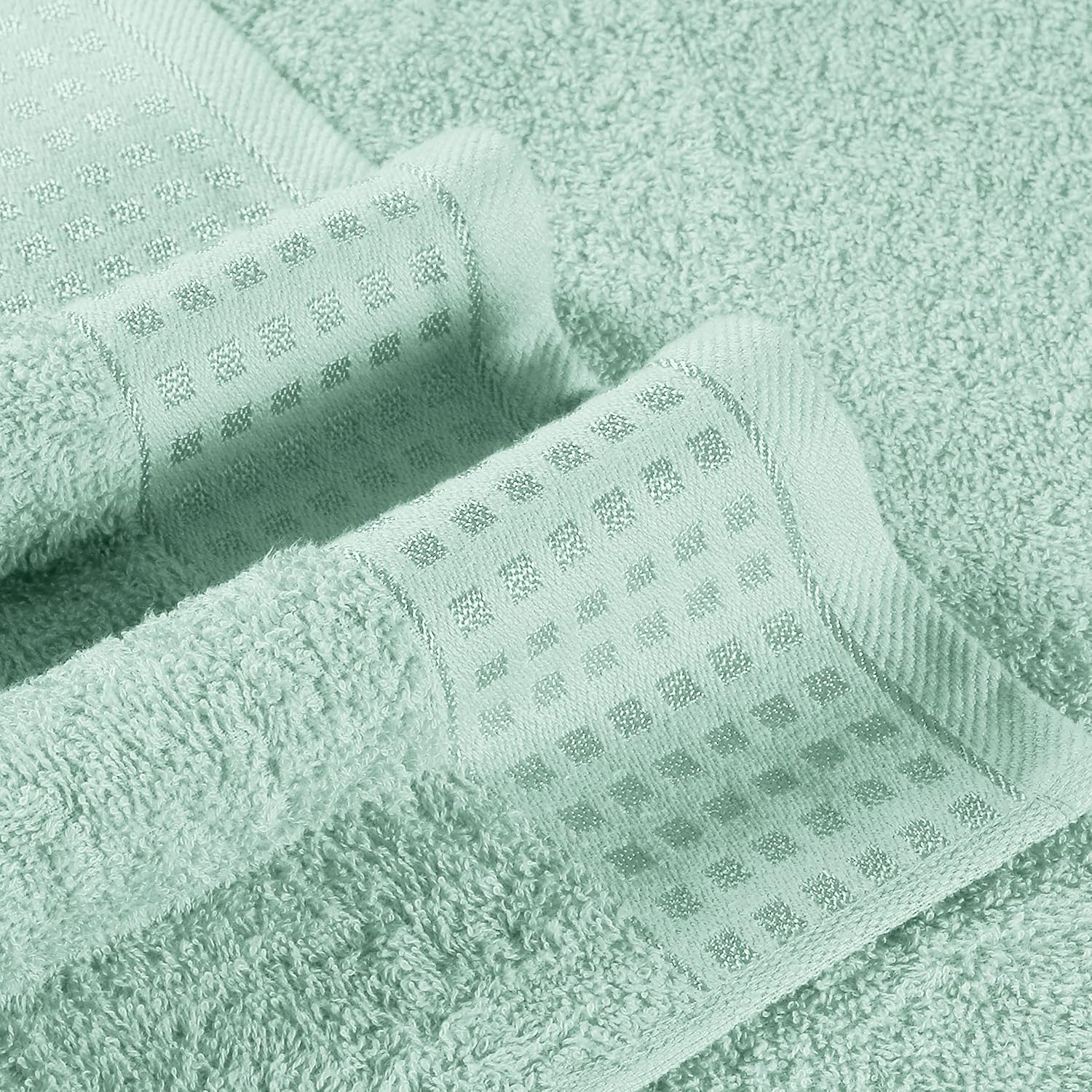GLAMBURG 100% Cotton 2 Pack Oversized Bath Towel Set 28x55 Inches, Ultra Soft Highly Absorbant Compact Quickdry & Lightweight Large Bath Towels, Ideal for Gym Travel Camp Pool - Sea Green - Image 2