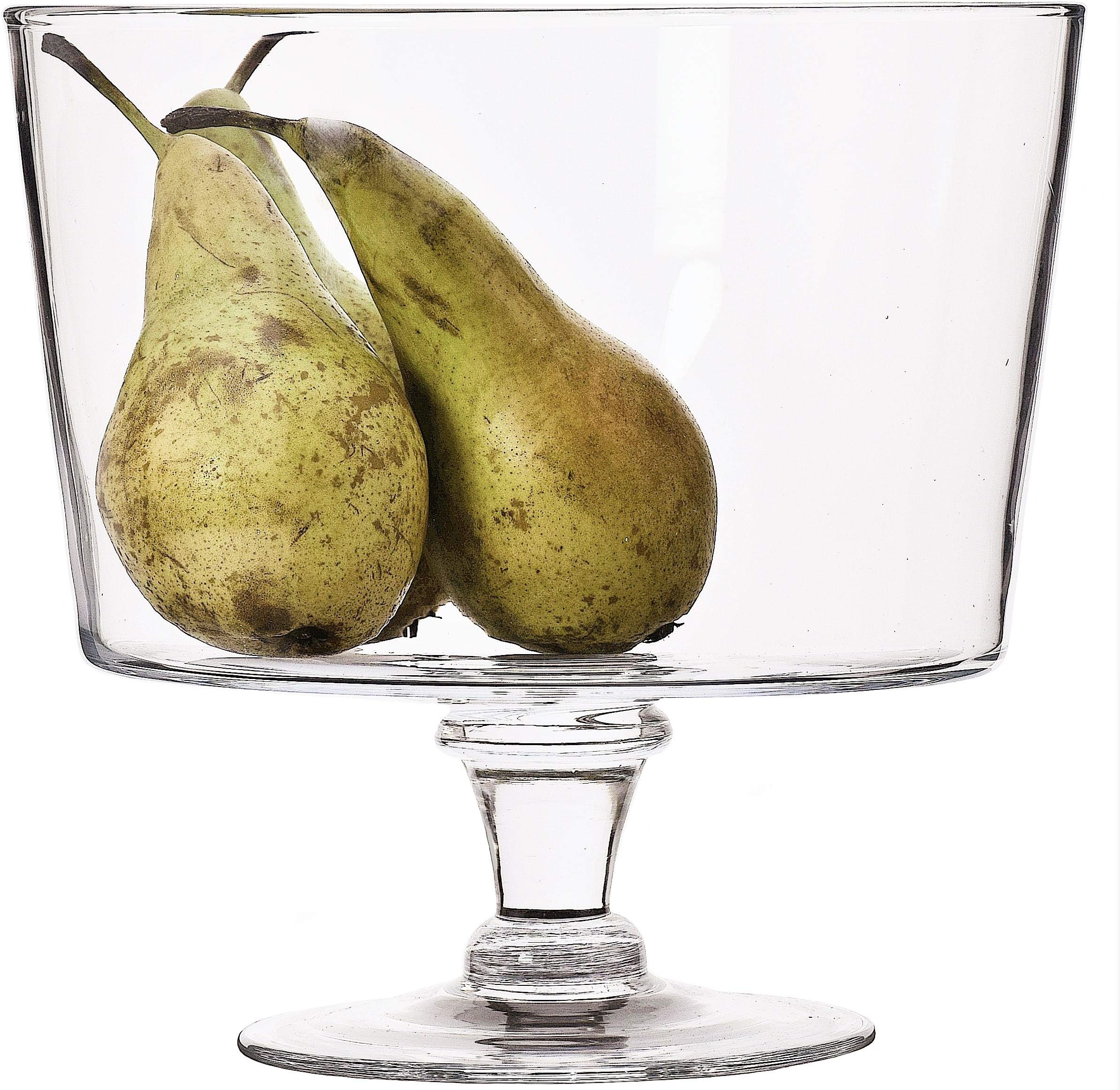 SOLAVIA Large Glass Tapered Footed Dessert Bowl 21 x 22cm UNA Pears Trifle Bowl, 4 L, Glass Dish, Lovely Birthday, Mothers Day, Christmas, Wedding, Anniversary
