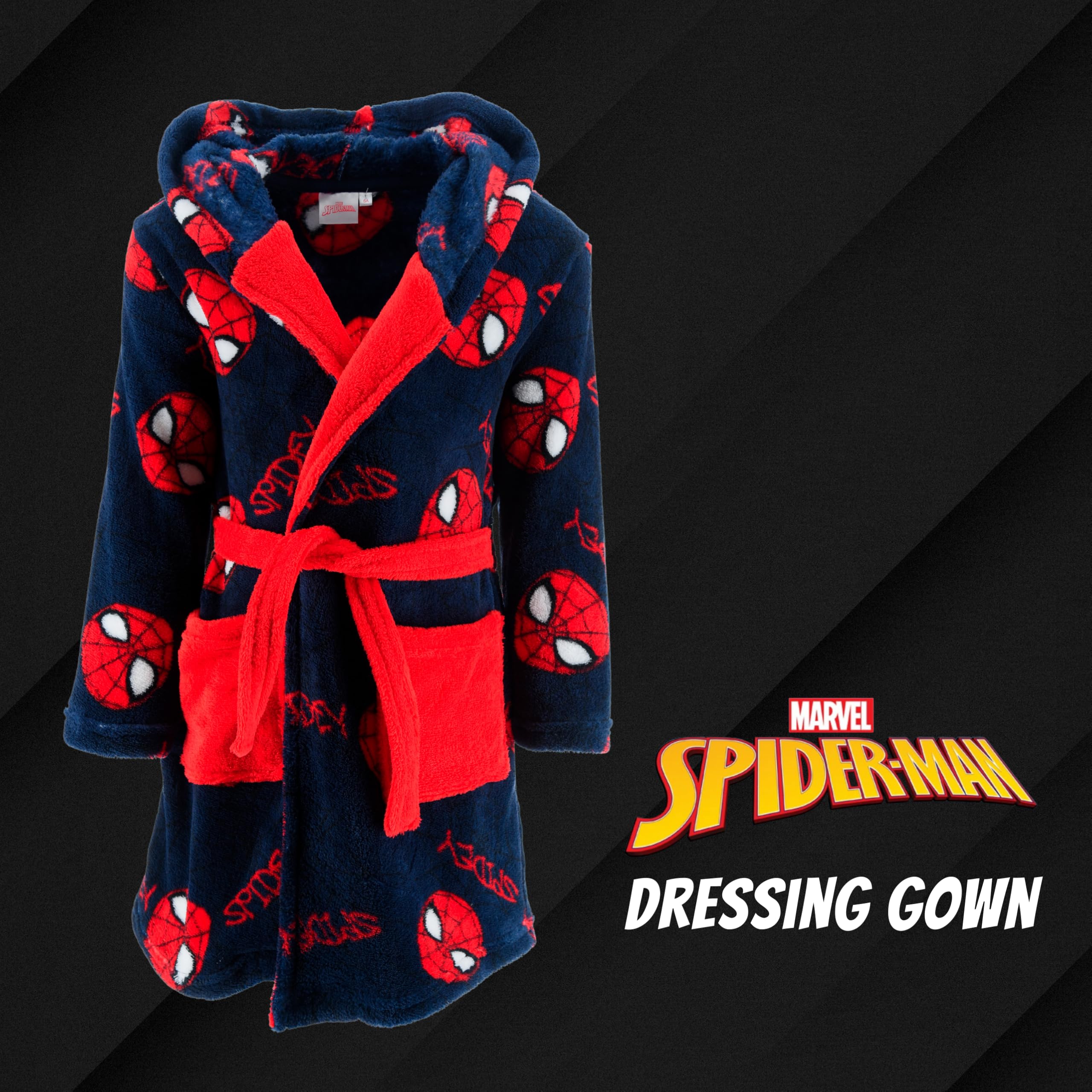 Spiderman Robe de Chambre pour Garçons, Doux, Taille 8 Ans, Rouge
