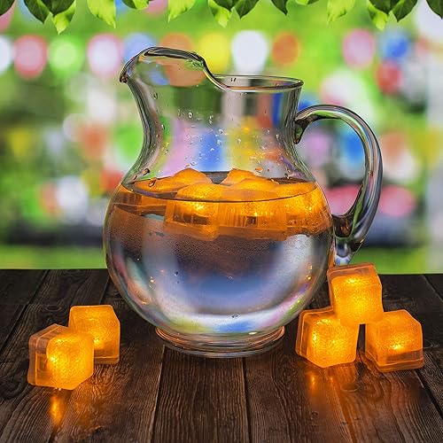 Miniatura 5 de Windy City Novelties Paquete de 12 cubos de hielo LED amarillos con luces cambiantes  para fiesta de Año Nuevo, cumpleaños, fiestas de Navidad,