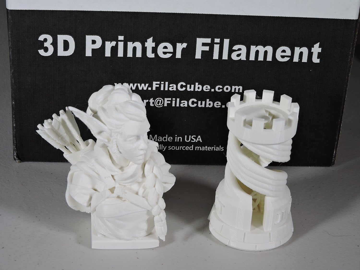 White 1.75mm 2KG Spool (4.4 lbs/roll) FilaCube PLA 2 (PLA 2nd Generation) Pure Real White 3D Printer Filament [Made in USA] polylactic Acid FDM