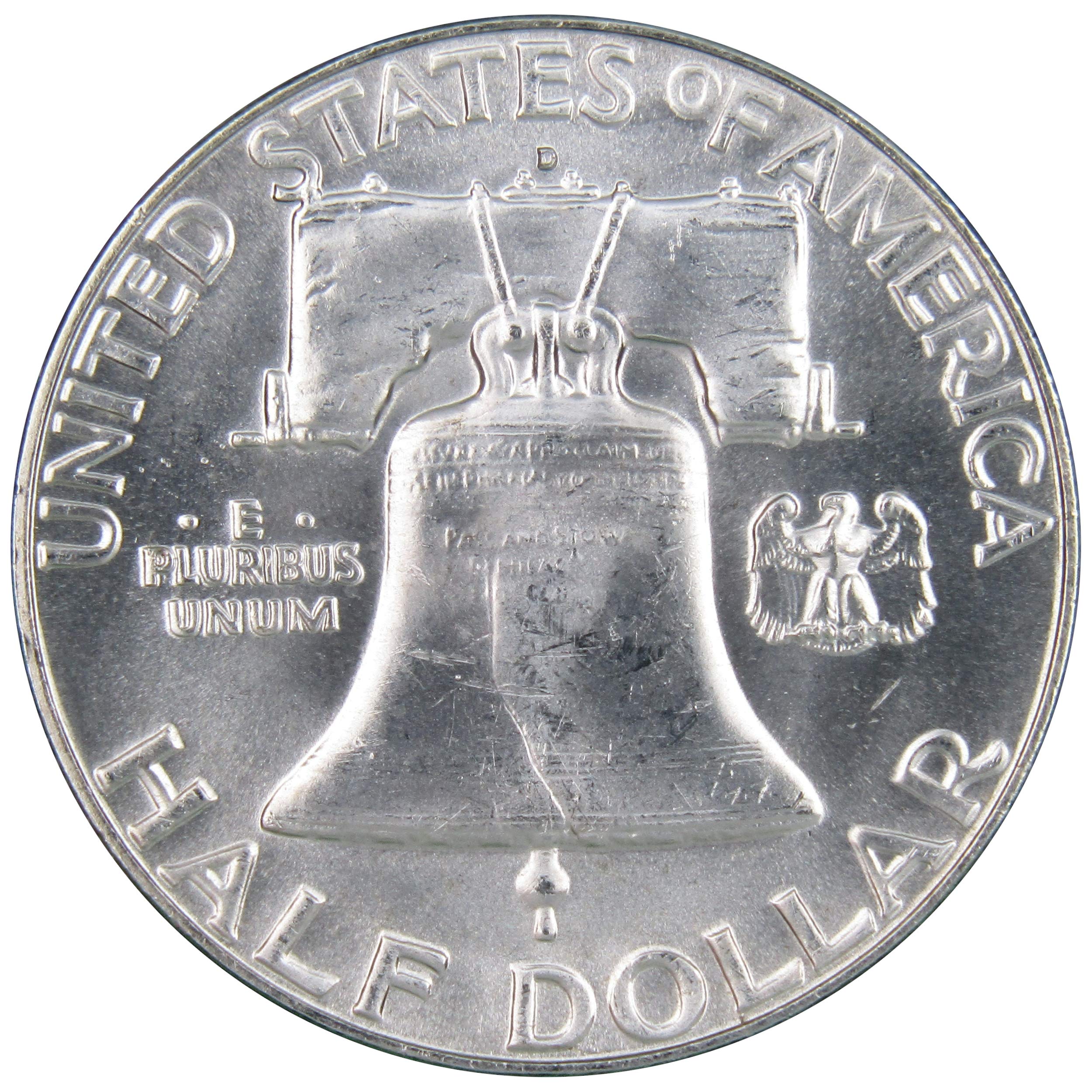 1963 D Franklin Half Dollar BU Uncirculated Mint State 90% Silver