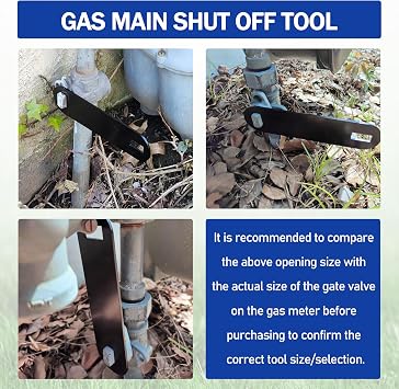 17106 Gas Shut-Off Wrench,Main Gas Shut Off Tool, Black 1 Pcs