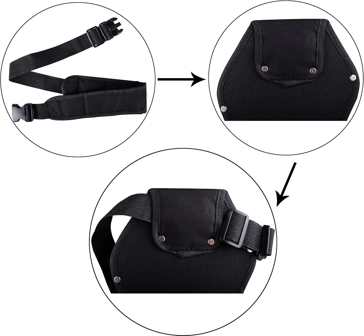 Wolfteeth Drill Holster & Holstery Drill Holder-Adjustable Shoulder/Wrist Tool Pouch Bag for Impact Driver, T-Handle Drills, Wrench, Hammer|Multi-Tool Carrier with Detachable Strap (Black 7415) - Image 5