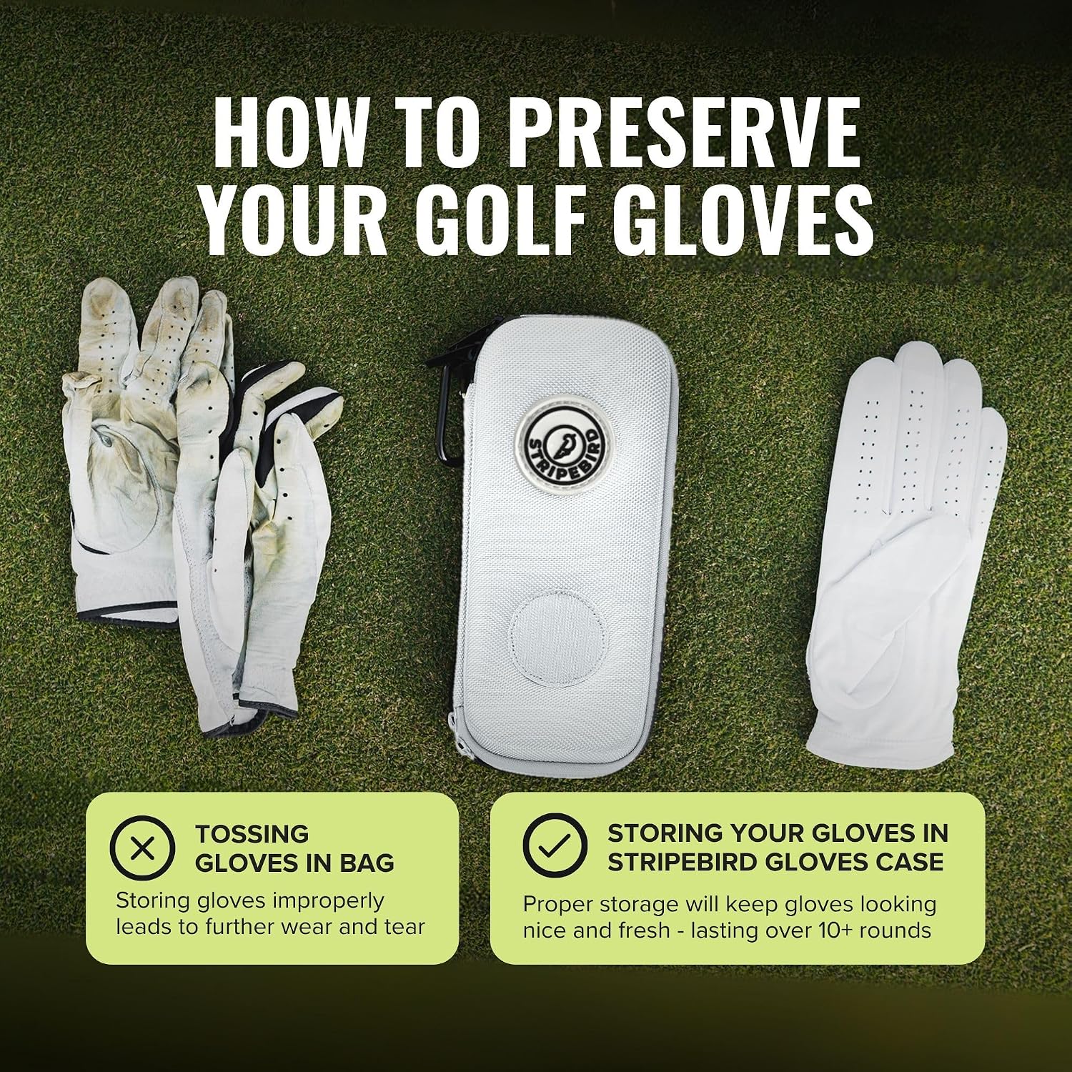 Stripebird - Performance Golf Gloves Case