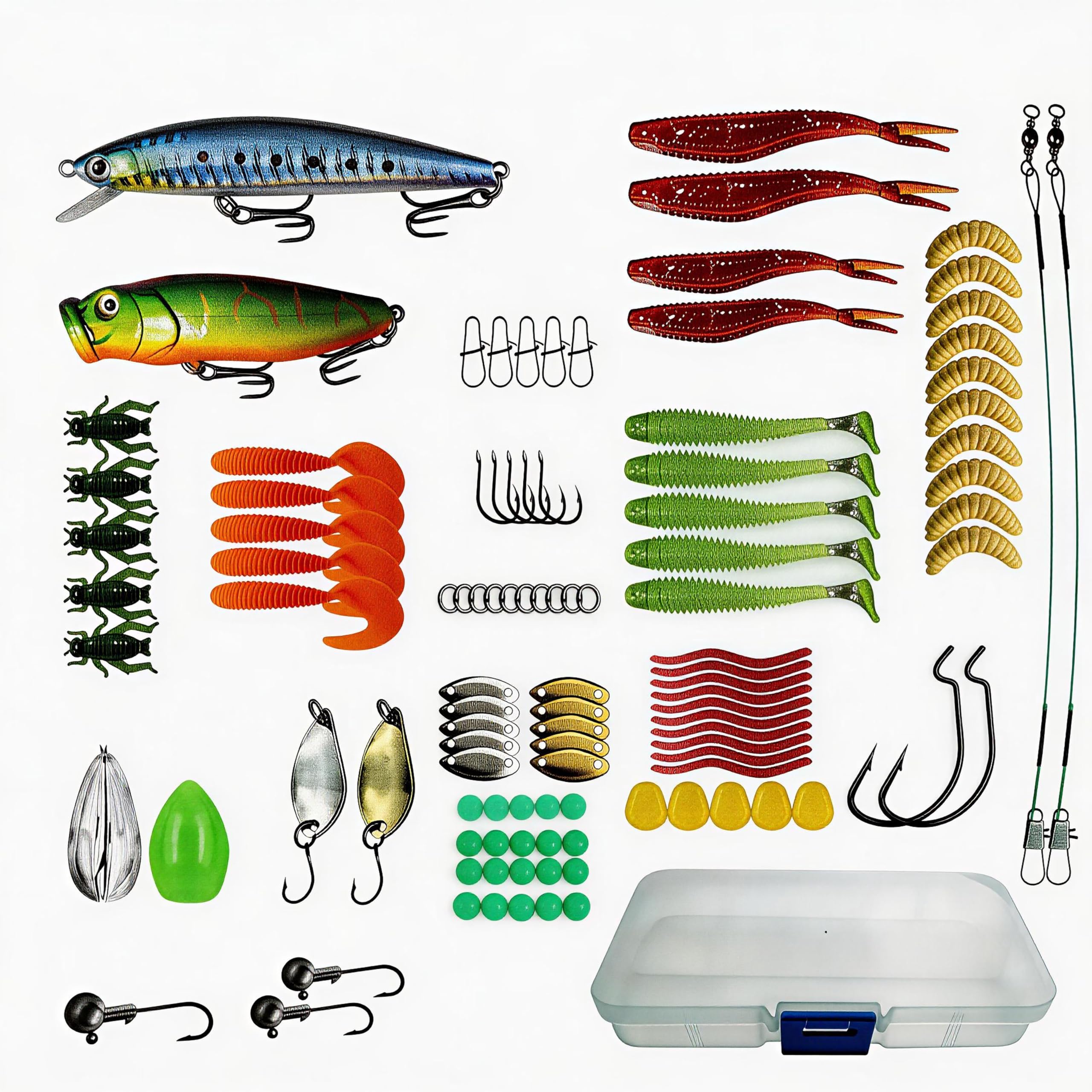 Teleskop Angelrute Set mit Rolle, Spinnrute aus Fiberglas, Angelset komplett mit Angelschnur, Köder und Tragetasche, tragbares Reise Angelset für Süß- & Salzwasser (1.8M)