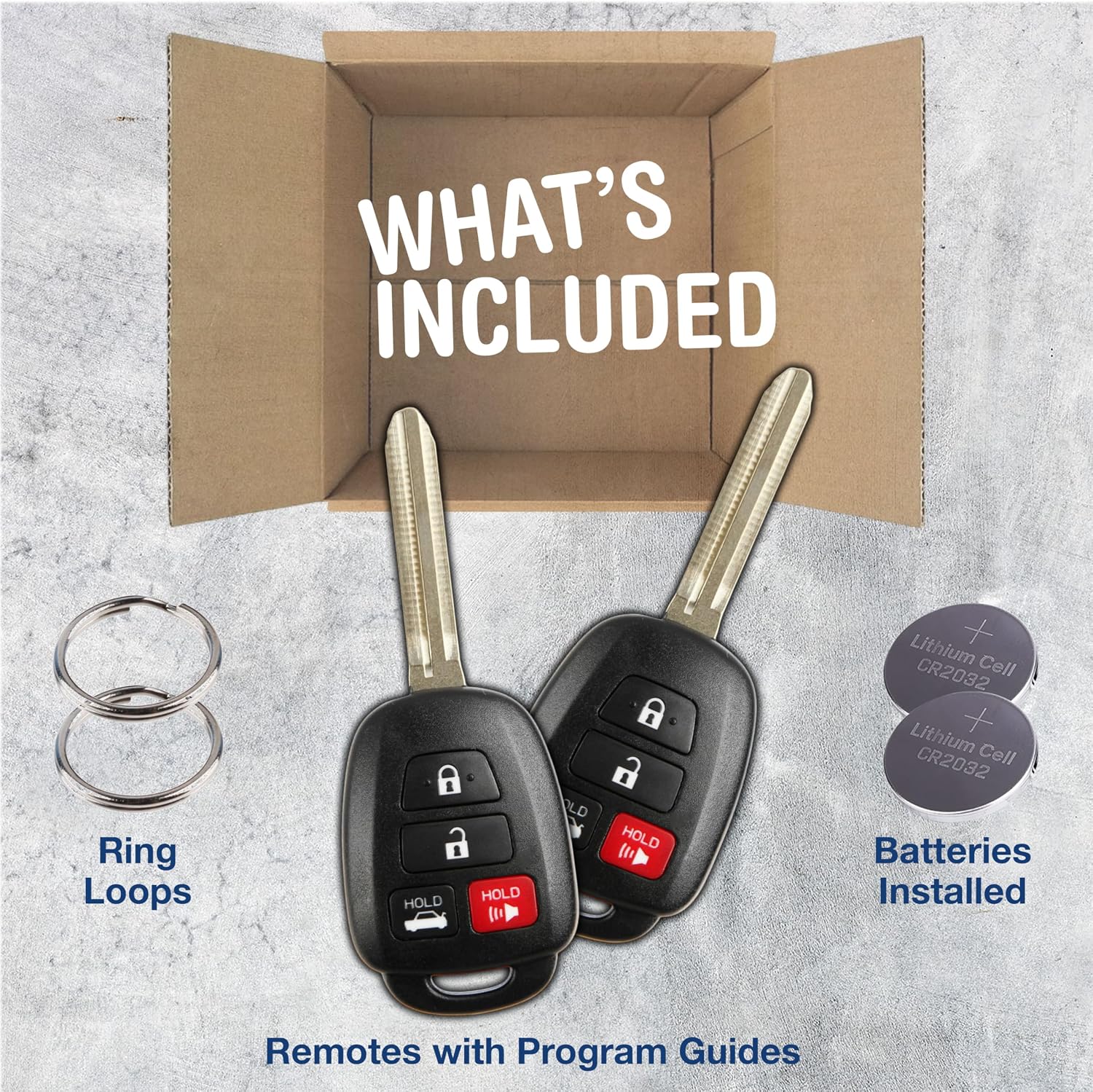 2X New Keyless Entry Remote Key Fob for 2014-2017 Toyota Camry & Corolla (HYQ12BDM, HYQ12BEL H Chip)