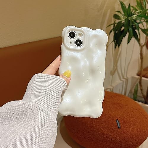 Miniatura 3 de XIZYO Funda para iPhone 13 de 6.1 pulgadas, diseño de ondas, estética, 3D, rizada, ondulada, con brillantina, para mujeres y niñas, funda de