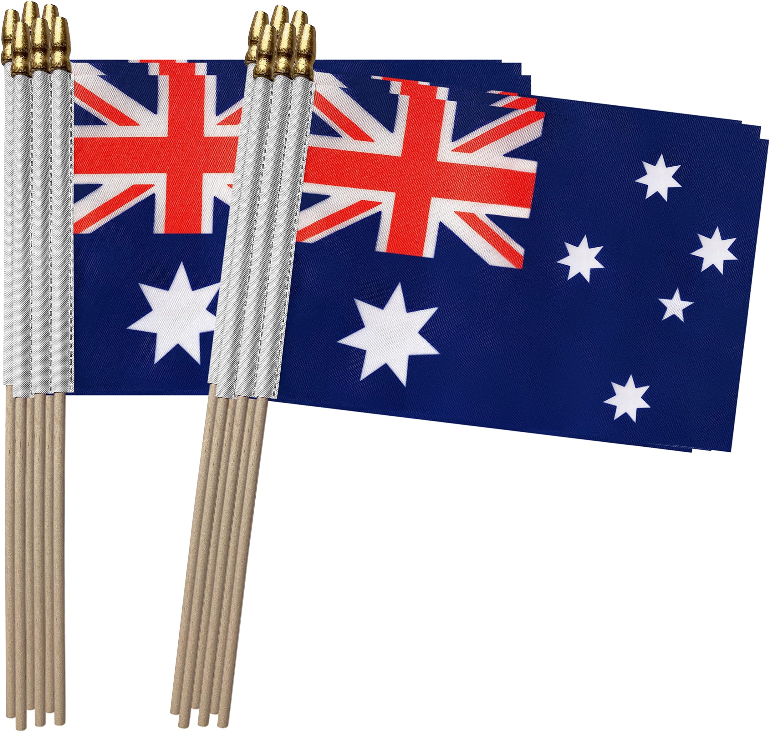 TSMD Australia Stick Flag Australian Small Mini Hand Held Flags,5x8 Inch,12 Pack