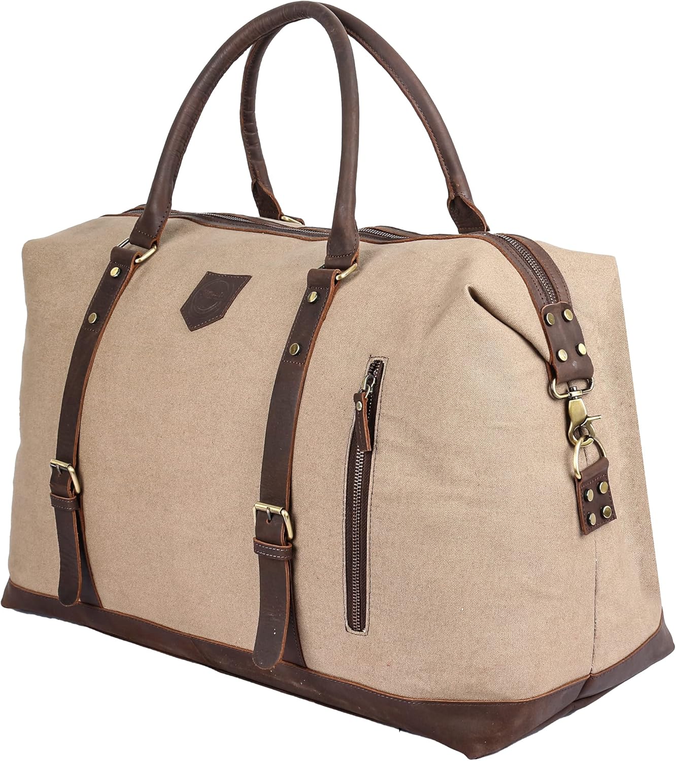 canvas leather duffle bag