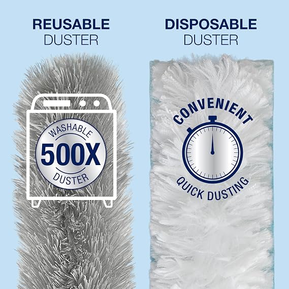 Bona High Performance Dusting System - 1 Extendable Handle, 3 Disposable Dusters, 1 Reusable Duster, 1 Storage Bag - Extendable Dusting Kit