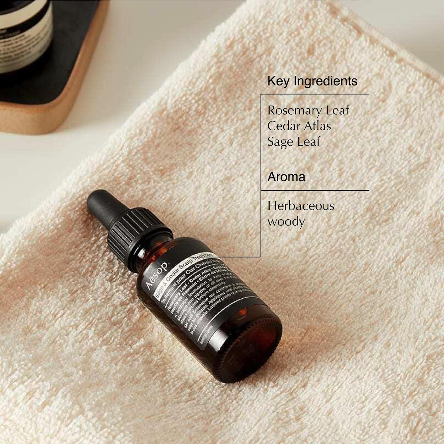 Aesop Sage & Cedar Scalp Treatment | Pre Shampoo Oil to Treat Dry, Flaky Scalps | Nourishing Oil Blend Hydrates and Soothes | 25 ml