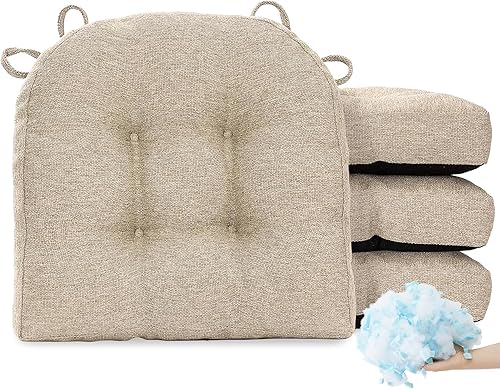 Vista 10 de Tromlycs - Cojines para sillas de comedor y cocina, juego de 2 almohadones con lazos para interior, antideslizantes, oficina, 45 x 45 cm, azul oscuro