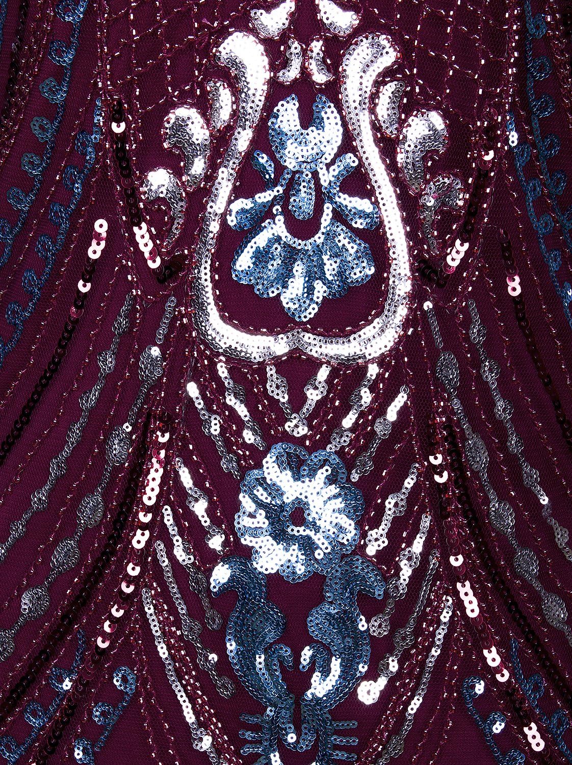 Vijiv 1920s Flapper Dress with 3/4 Sleeve V Neck Squins Cocktail Gatsby Dresses - Image 6