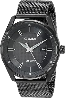 Men's Sport Casual 3-Hand Eco-Drive Watch, Date, Patterned Dial