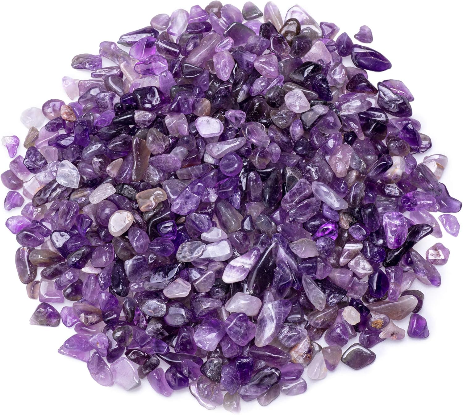 UFEEL Amethyst Tumbled Chips Stone Crushed Crystal Quartz Irregular Shaped Stones for Home Decorative Stones Vases Plants Succulents Cactus 1pound (About 460 Gram) : Patio, Lawn & Garden