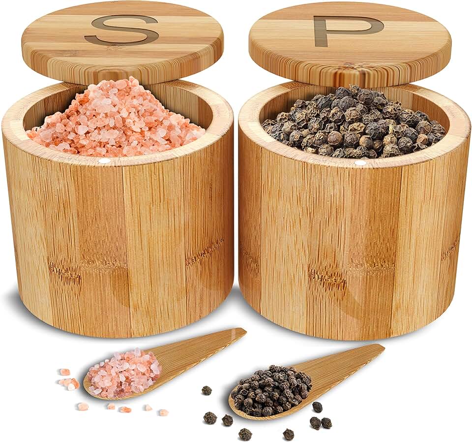 bamboo salt and pepper box