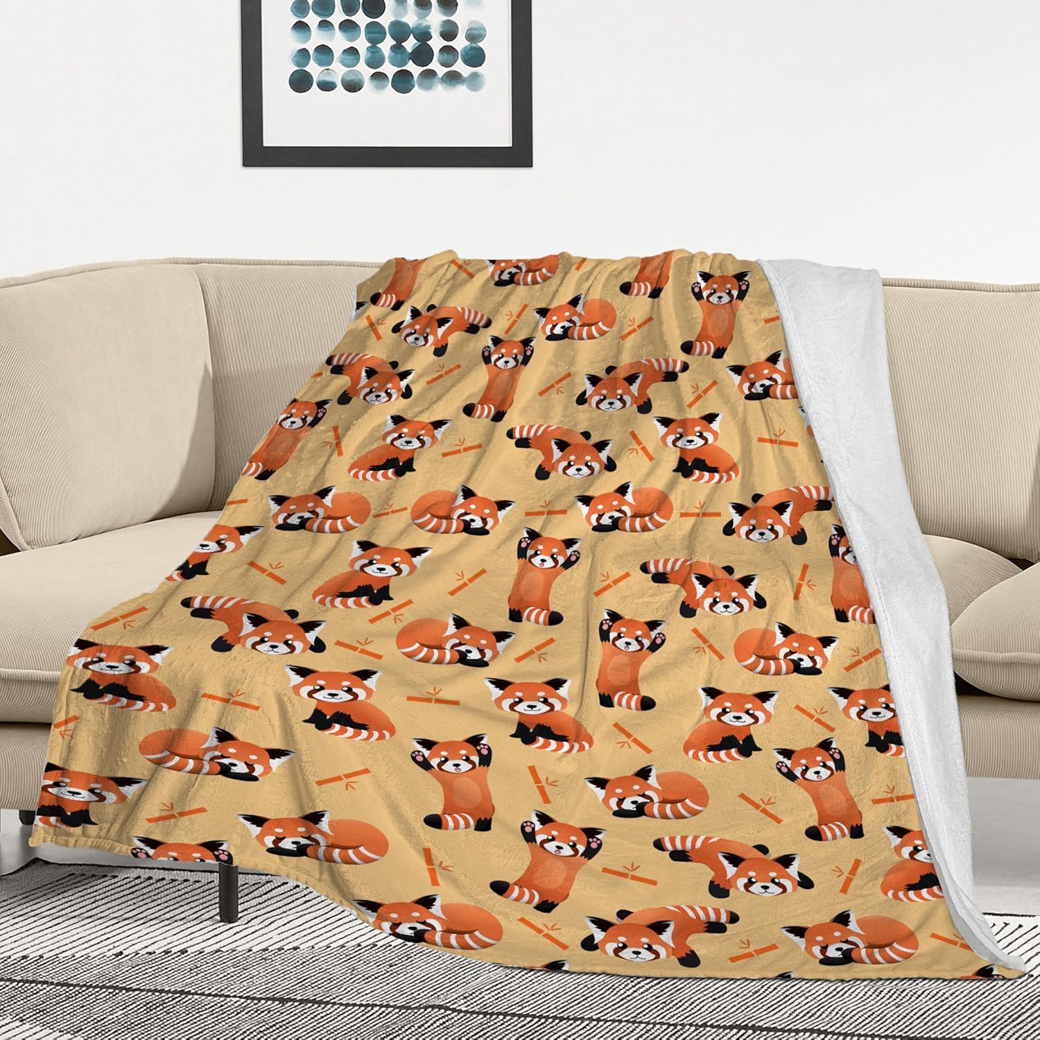 Red Panda Blanket Ultra Soft Flannel Merch Red Panda Throw Blanket Stuff Gifts for Red Panda Bamboo Lovers Blankets for Girls Boys Kids Women Adults 50"X 40" - Image 2