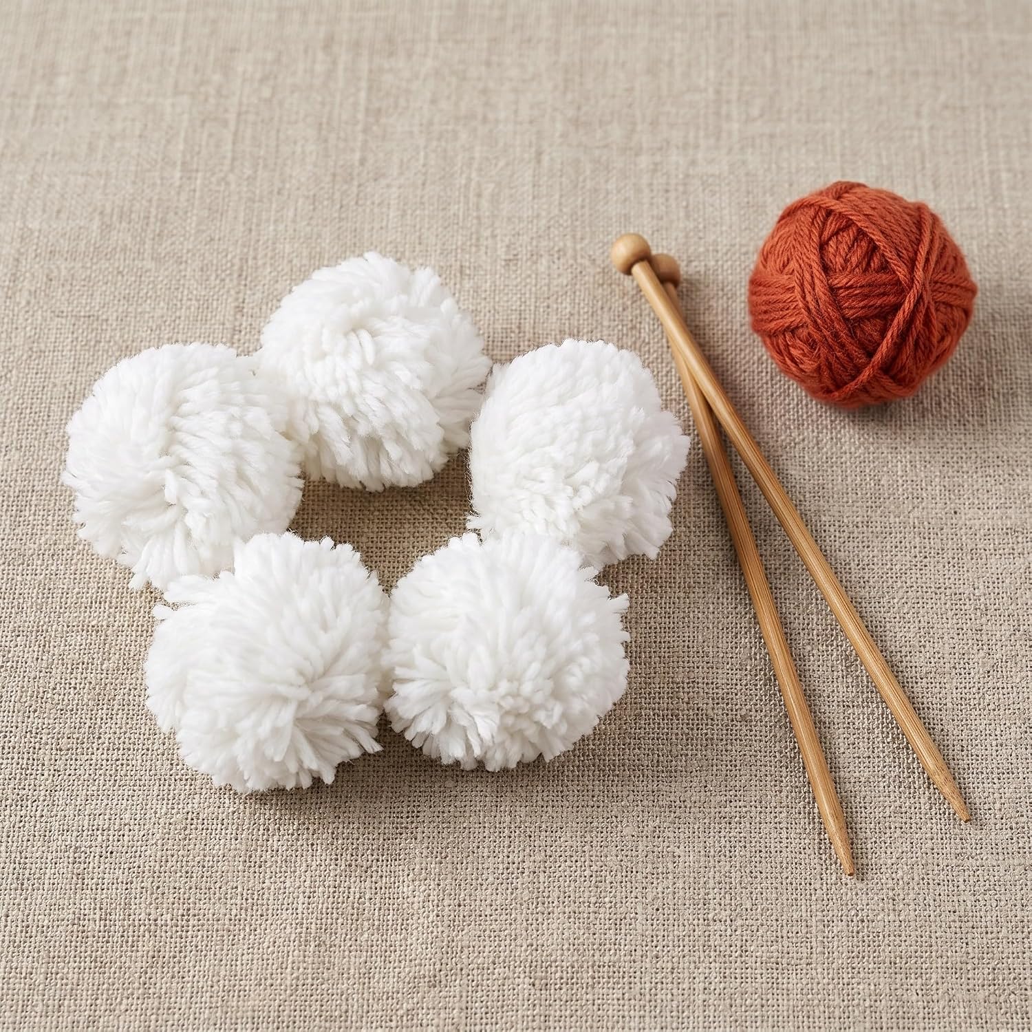 VILLFUL 20pcs White Fuzzy Yarn Pom Poms for Crafts and Hats, 3 Inch Polyester Round Balls with Flexible Design and No Extra Sewing, for Christmas and Holiday Party Hanging Ornaments