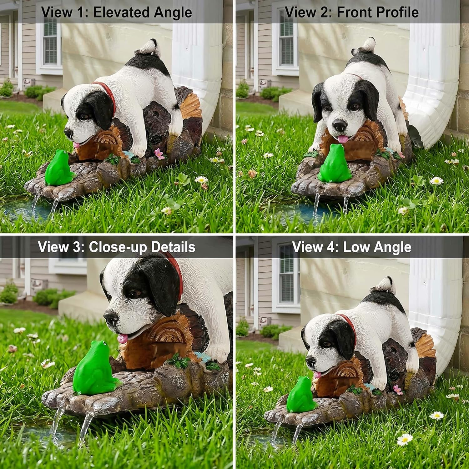 Funny Dog Gutter Downspout Extender Statue, Garden Animal Decor Gutter Extension, Splash Block, Eco-Friendly Resin, Outdoor Decor Sculpture, Gutter Diverter Rain Perfect for 3"x4" Downspout