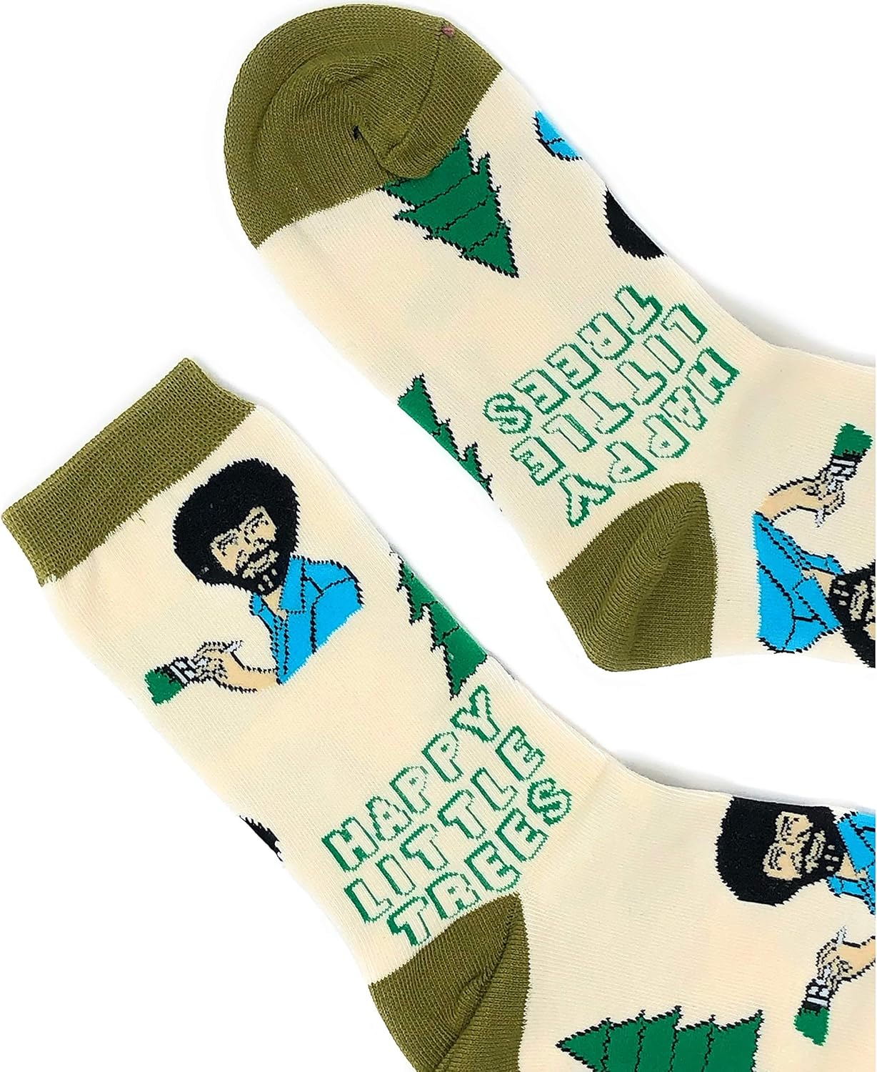 Miniatura 3 de ooohyeah Calcetines altos novedosos de Bob Ross para hombre, divertidos calcetines locos, divertidos calcetines de algodón de vestir casuales
