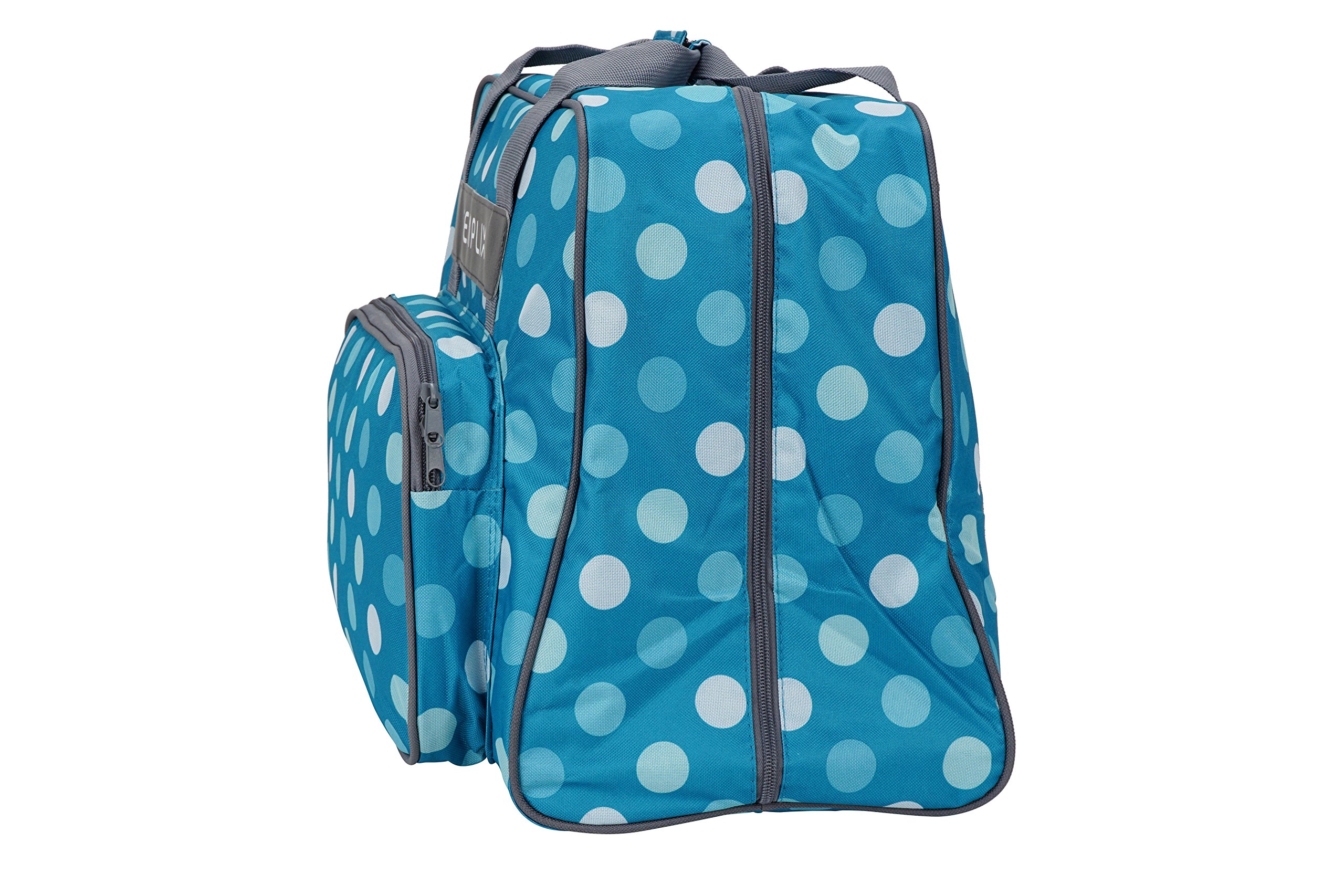 Zestaw SEMPLIX Polka Dots z torbą na maszynę do szycia + koszykiem na przybory do szycia, rozmiar L (Petrol/turkusowy)