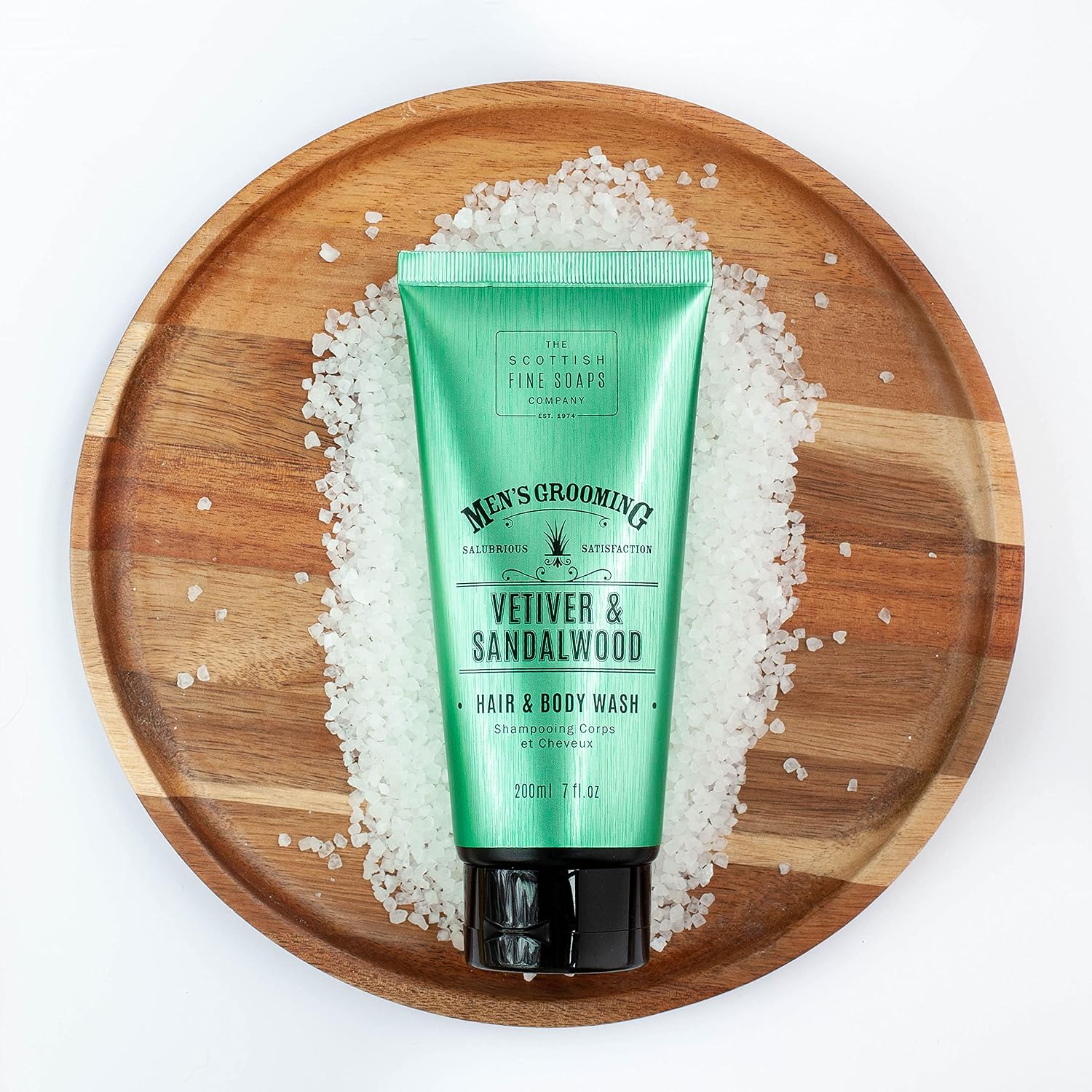 Scottish Fine Soaps Vetiver & Sandalwood Hair & Body Wash 200ml Tube