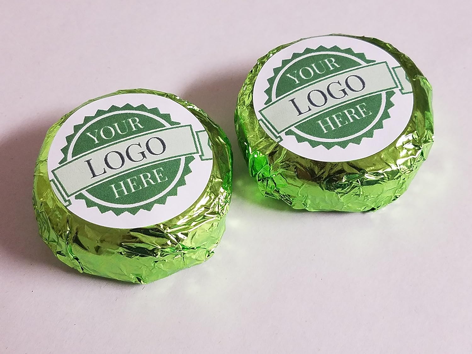 Chocolate Covered Cookies 100 Pieces SILVER Foil Custom Label