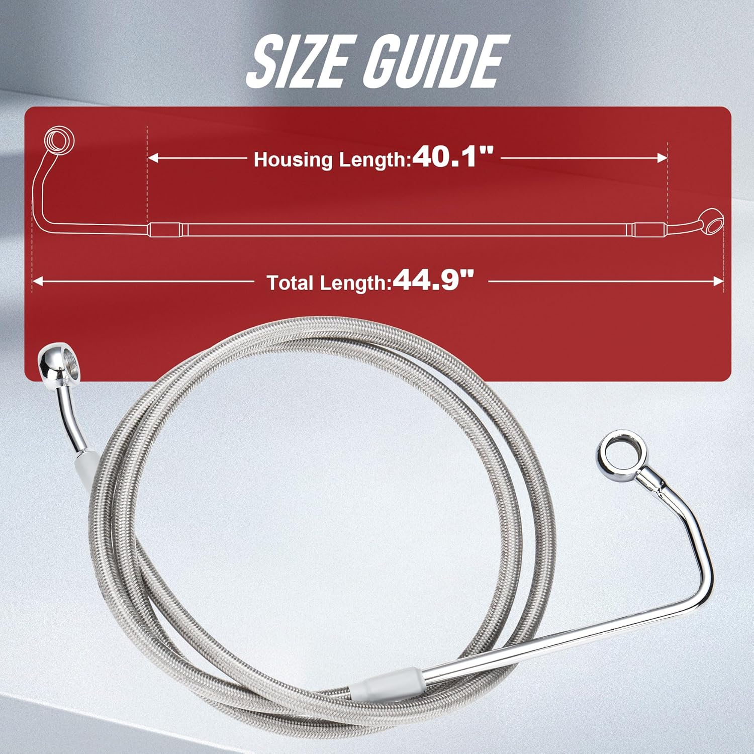 16" Ape Hangers Softail Upper Brake Line Hydraulic Hose Kit Extended Front Brake Cable Stainless Steel Braided for 2011-2017 Harley Softail Models with ABS