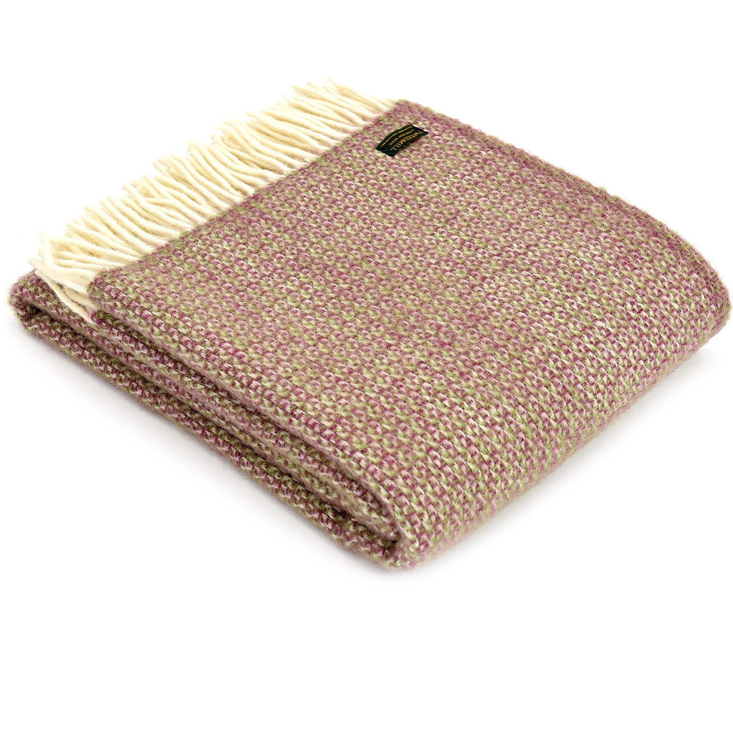 Tweedmill Textiles Ltd Red Tweedmill Textiles Illusion Knee Rug Throw Blanket -100% Pure New Wool - British Made - Raspberry