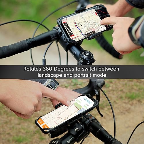 Miniatura 6 de E Tronic Edge Soporte giratorio para teléfono de bicicleta, para manillar de bicicleta, compatible con iPhone 6, 7, 8 x 11, 12, 13, Samsung Galaxy