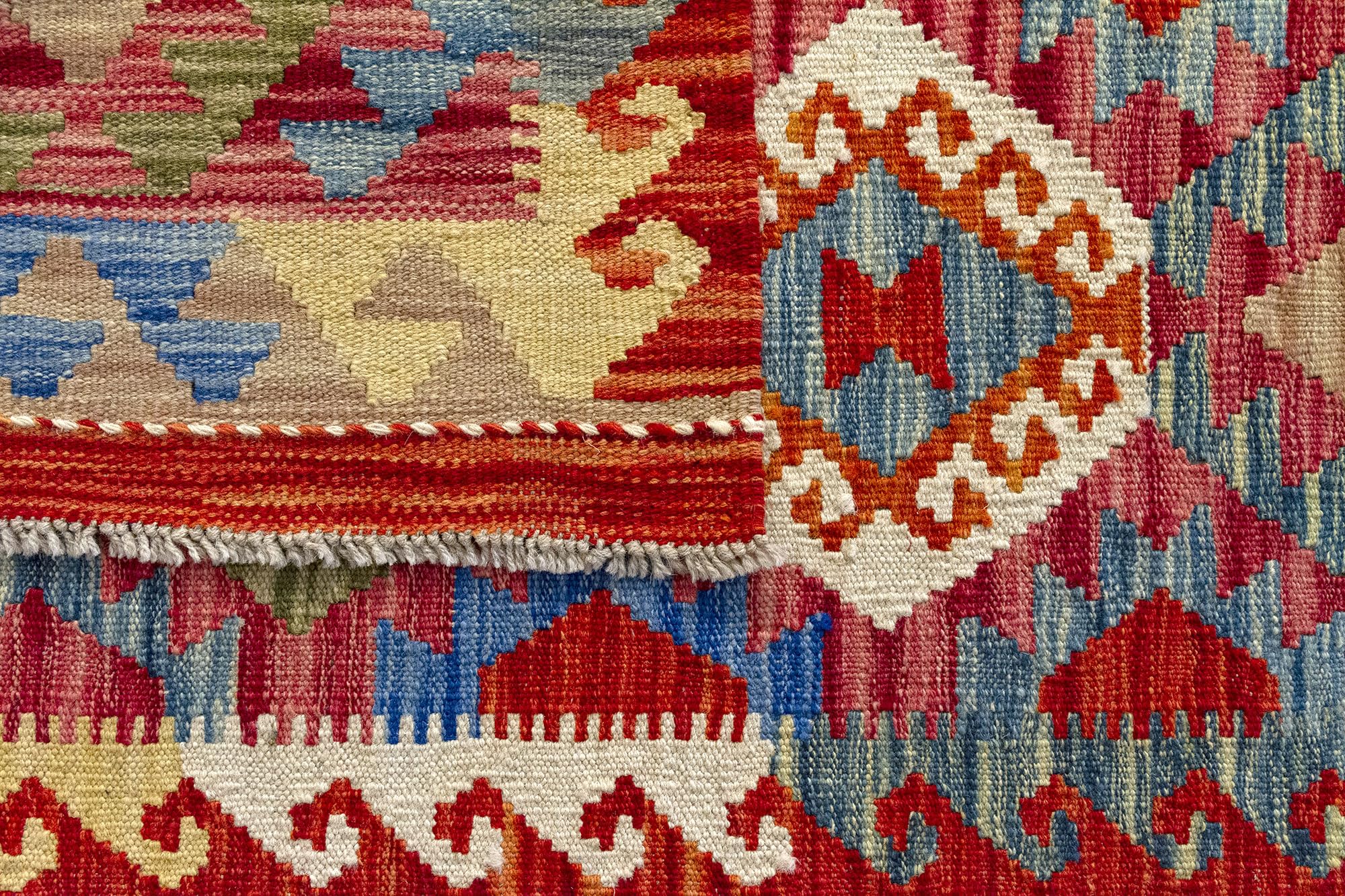 HAMID -Tapis Kilim Herat, 100% Laine Tissée à la Main, Tapis Ethnique pour Salon, Chambre, Salle à Manger, (124x81cm)