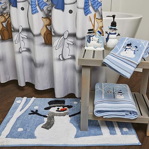 Miniatura 10 de SKL Home Winter Friends - Cortina de ducha, azul, 72.00 x 70.00 pulgadas